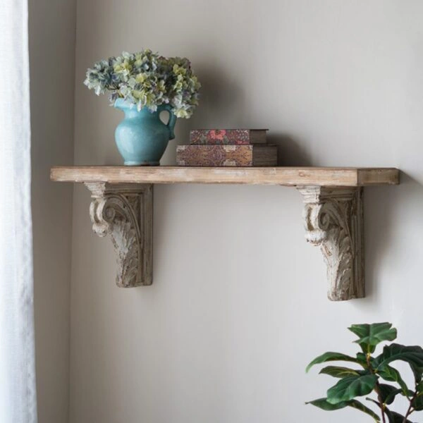 Artekko Alcott Ράφι Τοίχου από Μαγνήσιο Ξύλο Ελάτης MDF Λευκό Φυσική Απόχρωση (110x29x40)cm