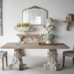 Artekko Alcott Ράφι Τοίχου από Μαγνήσιο Ξύλο Ελάτης MDF Λευκό Φυσική Απόχρωση (110x29x40)cm