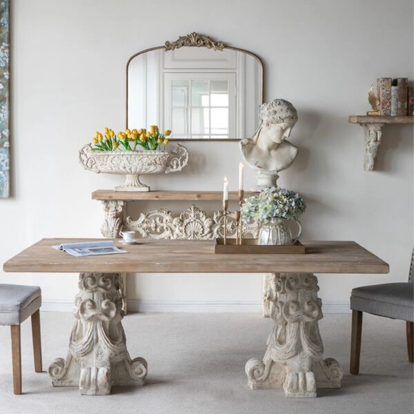 Artekko Alcott Ράφι Τοίχου από Μαγνήσιο Ξύλο Ελάτης MDF Λευκό Φυσική Απόχρωση (110x29x40)cm