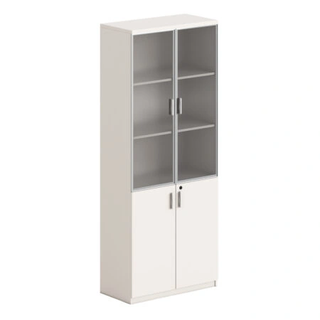 ΒΙΒΛΙΟΘΗΚΗ NEWLINE HM18281 ΜΕΛΑΜΙΝΗ ΛΕΥΚΗ & ΚΑΦΕ–ΓΥΑΛΙ 80x40x200Υεκ.