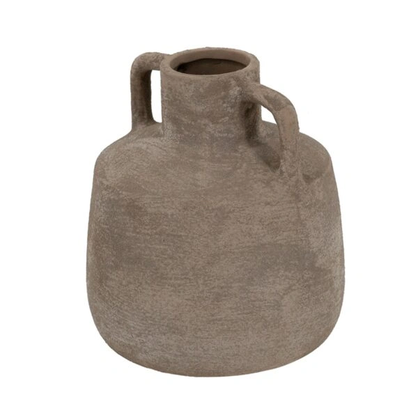 Artekko Candia Γκρι Βάζο από Τερακότα (15.5x15.5x17.5)cm