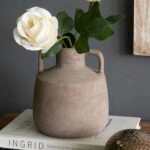 Artekko Candia Γκρι Βάζο από Τερακότα (15.5x15.5x17.5)cm