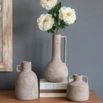 Artekko Candia Γκρι Βάζο από Τερακότα (15.5x15.5x17.5)cm