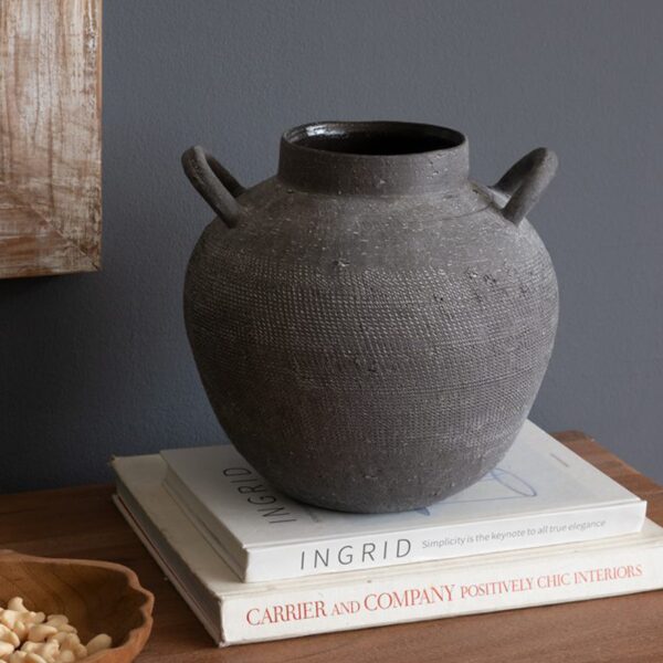 Artekko Antique Κεραμικό Βάζο σε Μαύρη Πατίνα (24.2x24.2x23.5)cm