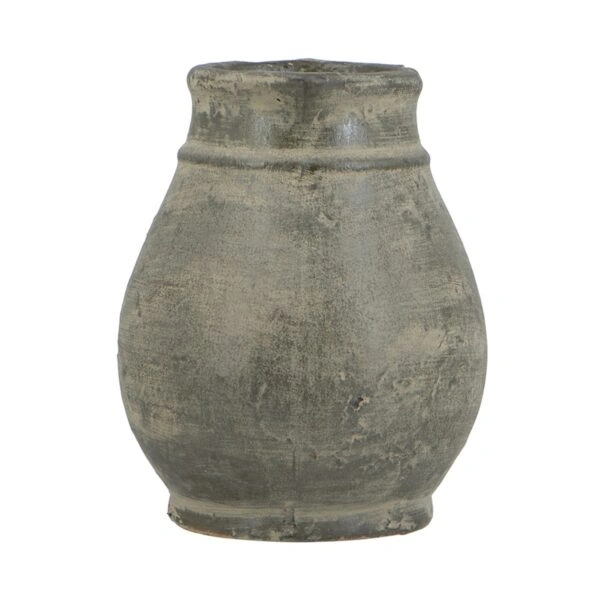 Artekko Antique Βάζο από Τερακότα σε Πράσινη με Μπεζ Αποχρώση (25x25x22.5)cm