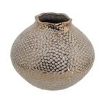 Artekko Lidded Μπρονζέ Κεραμικό Βάζο (21x21x18)cm