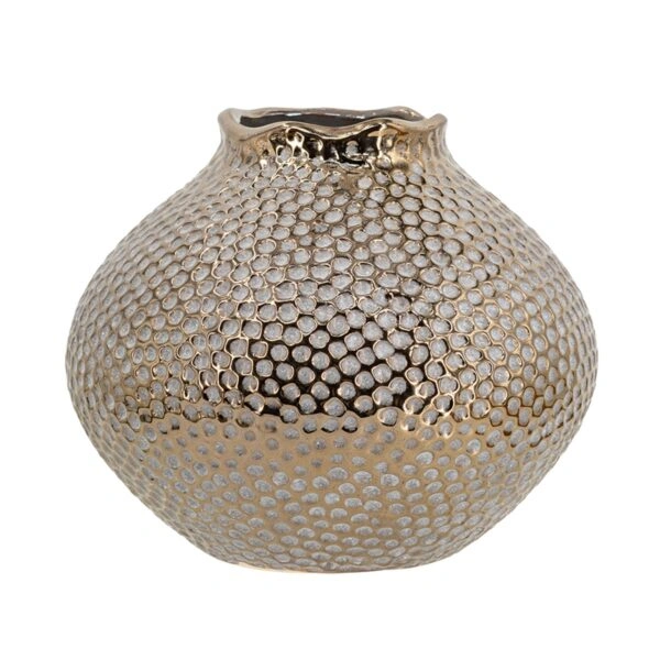 Artekko Lidded Μπρονζέ Κεραμικό Βάζο (21x21x18)cm