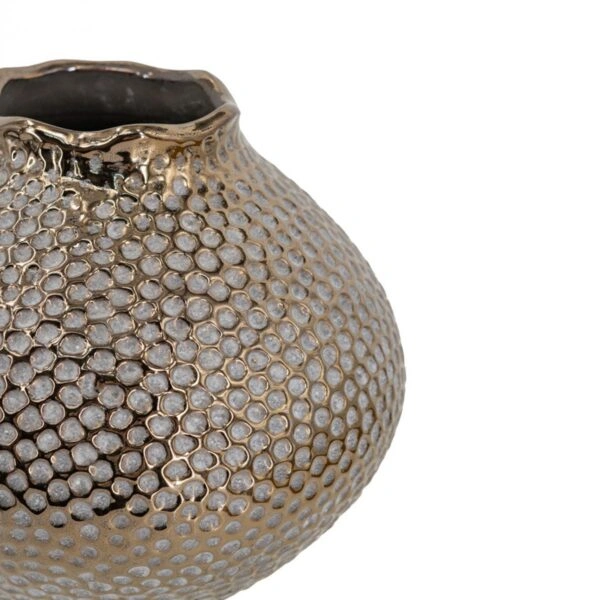 Artekko Lidded Μπρονζέ Κεραμικό Βάζο (21x21x18)cm