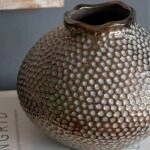 Artekko Lidded Μπρονζέ Κεραμικό Βάζο (21x21x18)cm