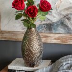 Artekko Lidded Μπρονζέ Κεραμικό Βάζο (13.5x13.5x28)cm