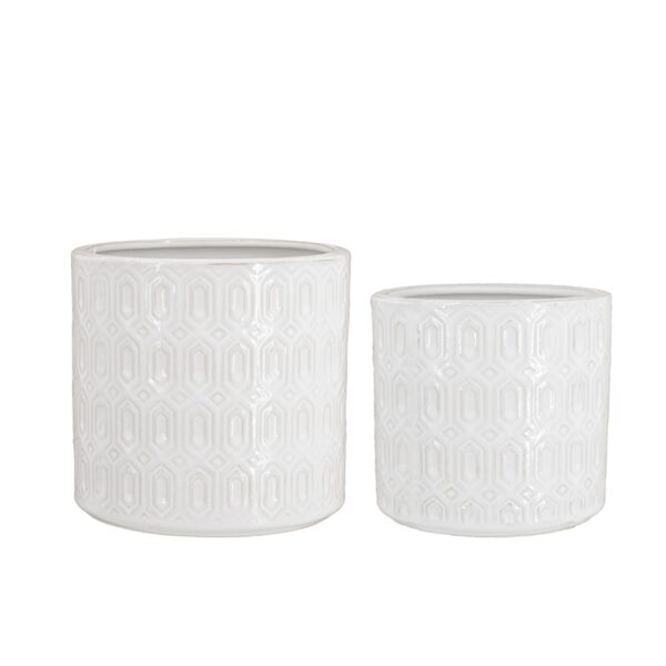 Artekko Planter Λευκά Κεραμικά Κασπώ (18x18x17)cm 2 pcs