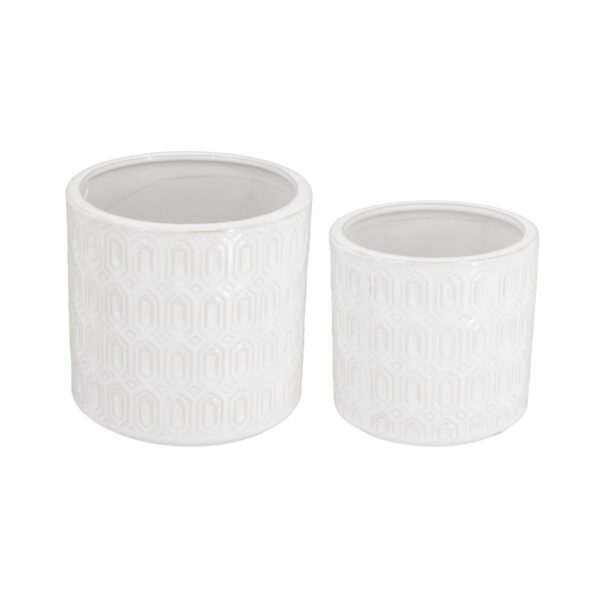 Artekko Planter Λευκά Κεραμικά Κασπώ (18x18x17)cm 2 pcs