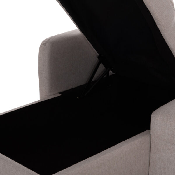 ΓΩΝΙΑΚΟΣ ΚΑΝΑΠΕΣ-ΚΡΕΒΑΤΙ ΑΝΑΣΤΡΕΨΙΜΟΣ NEZU HM3294.02 ΜΠΕΖ ΥΦΑΣΜΑ 213x145x83Υεκ.