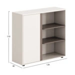 ΝΤΟΥΛΑΠΙ/ΒΙΒΛΙΟΘΗΚΗ NEWLINE HM18282 ΜΕΛΑΜΙΝΗ ΛΕΥΚΗ & ΑΝΟΙΧΤΟ ΚΑΦΕ 120x40x110Υεκ.