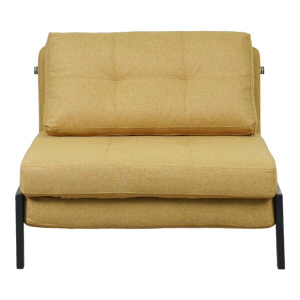 Πολυθρόνα-κρεβάτι Fancy ύφασμα σε κίτρινη απόχρωση με μαύρο πόδι 95x98x70εκ