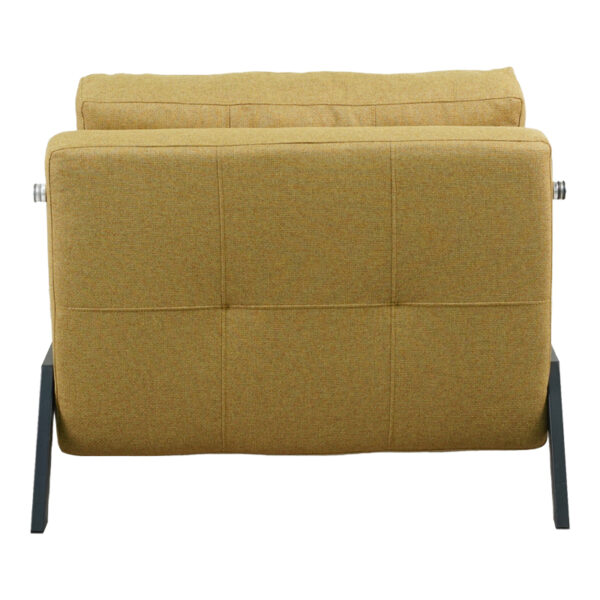 Πολυθρόνα-κρεβάτι Fancy ύφασμα σε κίτρινη απόχρωση με μαύρο πόδι 95x98x70εκ