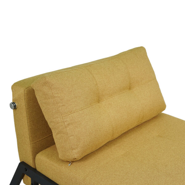 Πολυθρόνα-κρεβάτι Fancy ύφασμα σε κίτρινη απόχρωση με μαύρο πόδι 95x98x70εκ