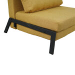 Πολυθρόνα-κρεβάτι Fancy ύφασμα σε κίτρινη απόχρωση με μαύρο πόδι 95x98x70εκ