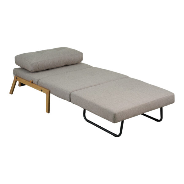 Πολυθρόνα-κρεβάτι Fancy  ύφασμα σε μπεζ απόχρωση με φυσικό πόδι 95x98x70εκ