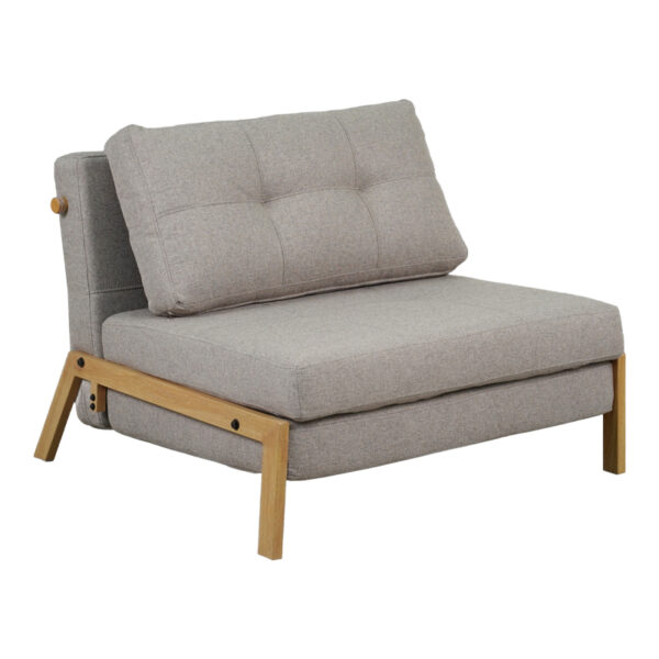 Πολυθρόνα-κρεβάτι Fancy  ύφασμα σε μπεζ απόχρωση με φυσικό πόδι 95x98x70εκ