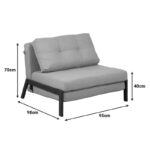 Πολυθρόνα-κρεβάτι Fancy  ύφασμα σε μπεζ απόχρωση με φυσικό πόδι 95x98x70εκ