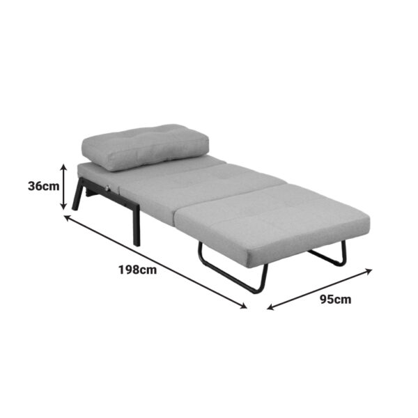 Πολυθρόνα-κρεβάτι Fancy  ύφασμα σε μπεζ απόχρωση με φυσικό πόδι 95x98x70εκ