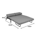 Καναπές 2θέσιος-κρεβάτι Fancy ύφασμα σε ανθρακί απόχρωση με μαύρο πόδι 150x92x77εκ