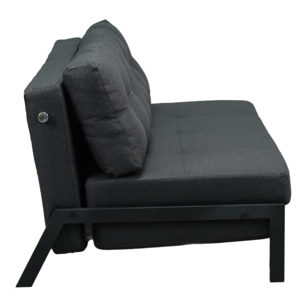 Καναπές 2θέσιος-κρεβάτι Fancy ύφασμα σε ανθρακί απόχρωση με μαύρο πόδι 150x92x77εκ