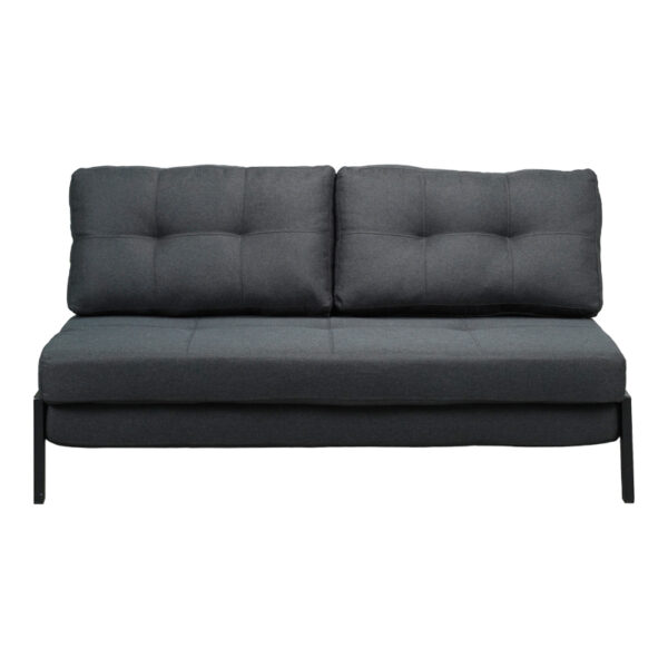 Καναπές 2θέσιος-κρεβάτι Fancy ύφασμα σε ανθρακί απόχρωση με μαύρο πόδι 150x92x77εκ