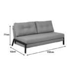 Καναπές 2θέσιος-κρεβάτι Fancy ύφασμα σε ανθρακί απόχρωση με μαύρο πόδι 150x92x77εκ