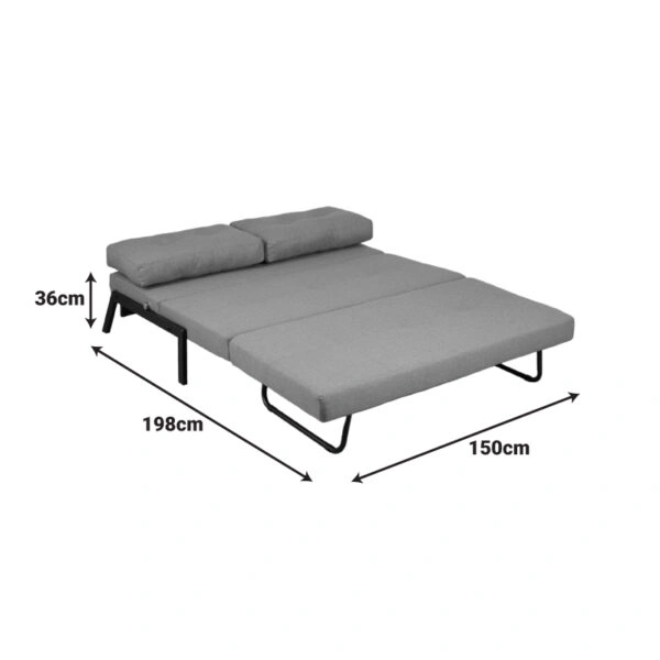 Καναπές 2θέσιος-κρεβάτι Fancy  ύφασμα σε μπεζ απόχρωση με φυσικό πόδι 150x92x77εκ