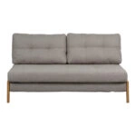 Καναπές 2θέσιος-κρεβάτι Fancy  ύφασμα σε μπεζ απόχρωση με φυσικό πόδι 150x92x77εκ