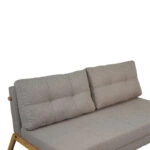Καναπές 2θέσιος-κρεβάτι Fancy  ύφασμα σε μπεζ απόχρωση με φυσικό πόδι 150x92x77εκ