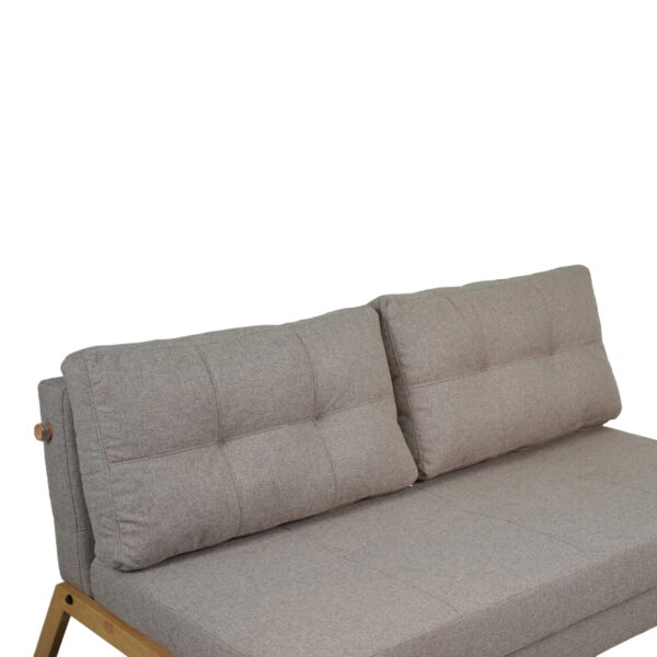 Καναπές 2θέσιος-κρεβάτι Fancy  ύφασμα σε μπεζ απόχρωση με φυσικό πόδι 150x92x77εκ