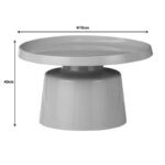 Τραπέζι σαλονιού Ginoze Inart cappuccino μέταλλο Φ70x40εκ