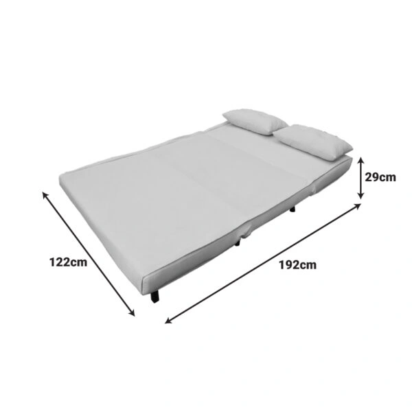 Καναπές-κρεβάτι Josuane  διθέσιος κρεμ βελούδο και ξύλινο πόδι σε μαύρη απόχρωση 122x80x81εκ