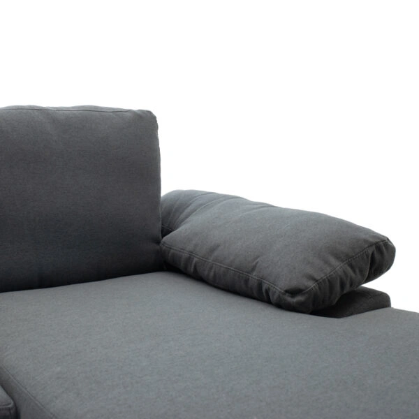 Γωνιακός καναπές Cohen  με αριστερή γωνία ύφασμα σε ανθρακί απόχρωση-πόδι μαύρο μέταλλο 240x159x83εκ