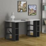 Γραφείο Colmar  σε λευκή-ανθρακί απόχρωση 140x60x75εκ