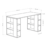Γραφείο Colmar  σε λευκή-ανθρακί απόχρωση 140x60x75εκ