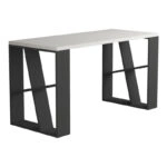 Γραφείο Honey  σε λευκή-ανθρακί απόχρωση 137x60x75εκ