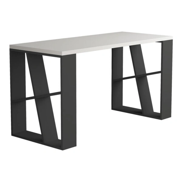 Γραφείο Honey  σε λευκή-ανθρακί απόχρωση 137x60x75εκ