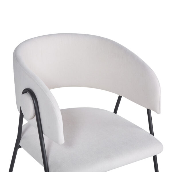 Πολυθρόνα Rachele I  μπεζ ύφασμα-πόδι μαύρο μέταλλο 52x65x79εκ