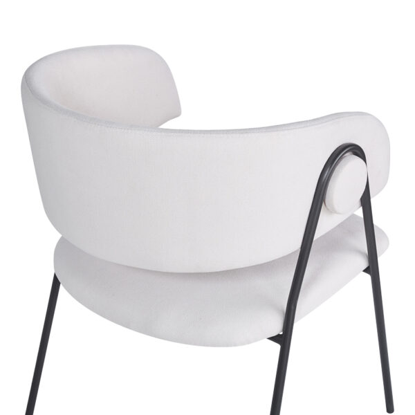 Πολυθρόνα Rachele I  μπεζ ύφασμα-πόδι μαύρο μέταλλο 52x65x79εκ