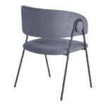 Πολυθρόνα Rachele I  ανθρακί ύφασμα-πόδι μαύρο μέταλλο 52x65x79εκ