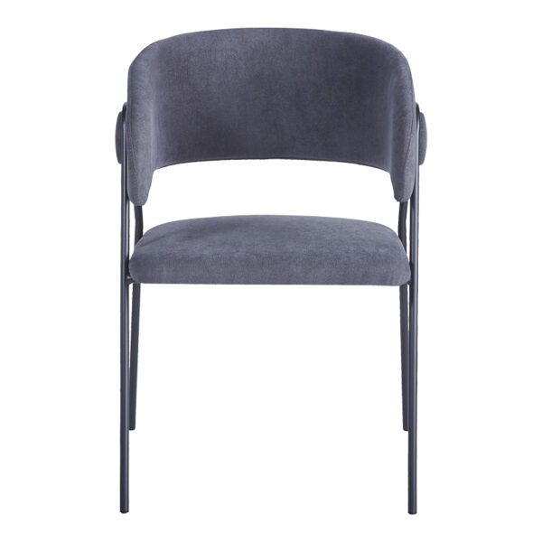 Πολυθρόνα Rachele I  ανθρακί ύφασμα-πόδι μαύρο μέταλλο 52x65x79εκ