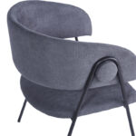 Πολυθρόνα Rachele I  ανθρακί ύφασμα-πόδι μαύρο μέταλλο 52x65x79εκ