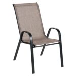Πολυθρόνα Κήπου ArteLibre NEPTUNE Καφέ/Μαύρο Μέταλλο/Textilene 55x75x95cm