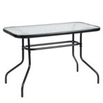 Τραπέζι Κήπου ArteLibre VULCAN Μαύρο Μέταλλο/Γυαλί 110x60x70cm