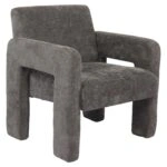 Πολυθρόνα ArteLibre VELORA Γκρι Ανοιχτό Ύφασμα/Ξύλο 75x68x69cm