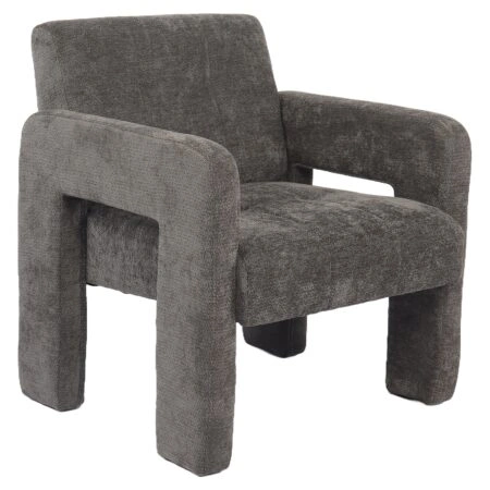 Πολυθρόνα ArteLibre VELORA Γκρι Ανοιχτό Ύφασμα/Ξύλο 75x68x69cm